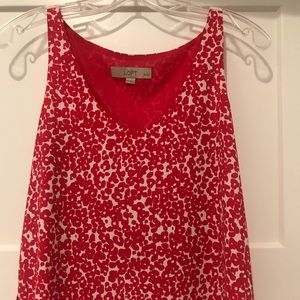 Loft pink/white animal print sleeveless top